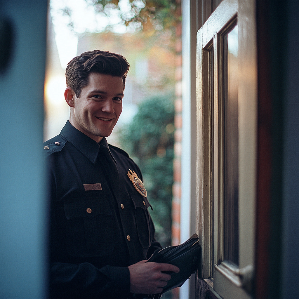 A happy policeman | Source: Midjourney