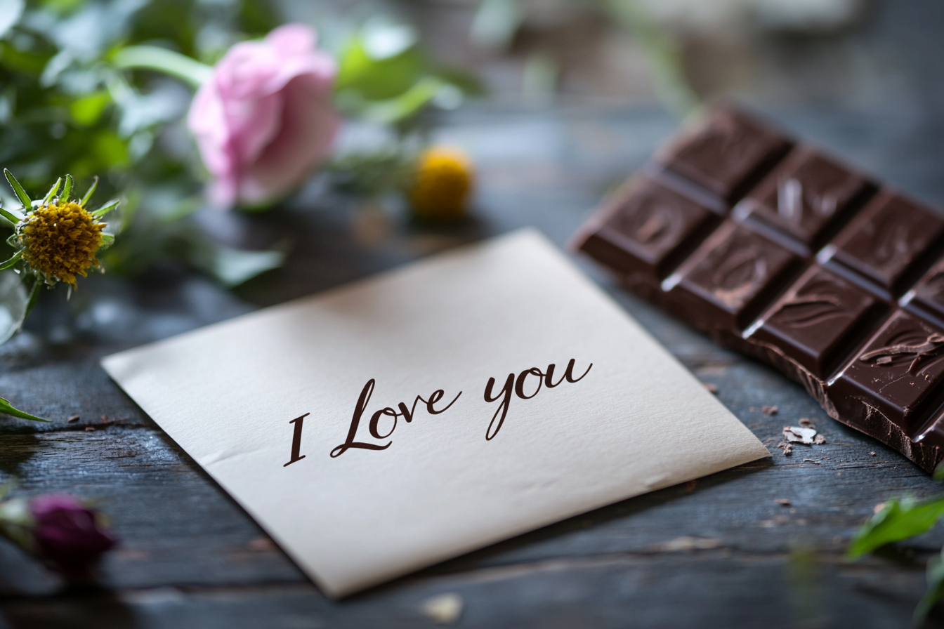 A note with flowers and chocolates | Source: Midjourney