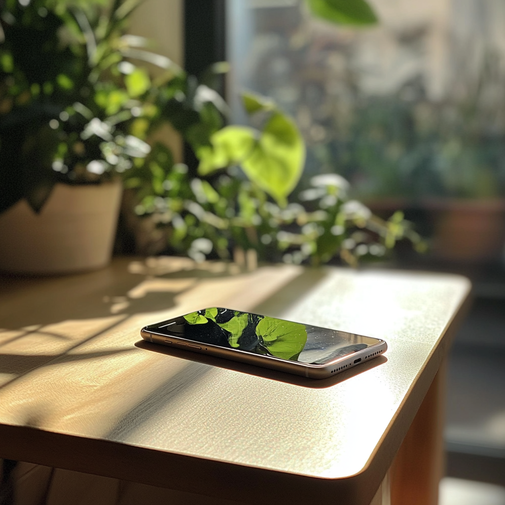 A phone on a table | Source: Midjourney