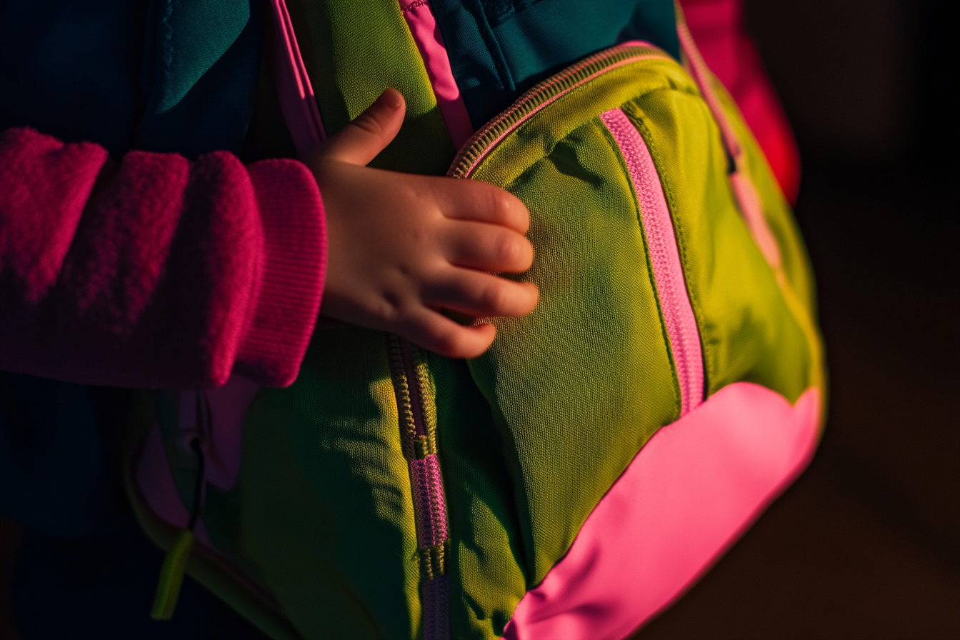 A boy's hand on a backpack | Source: Midjourney