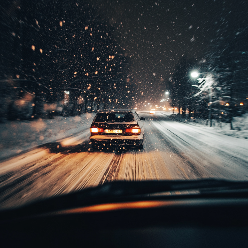 A car driving at night | Source: Midjourney