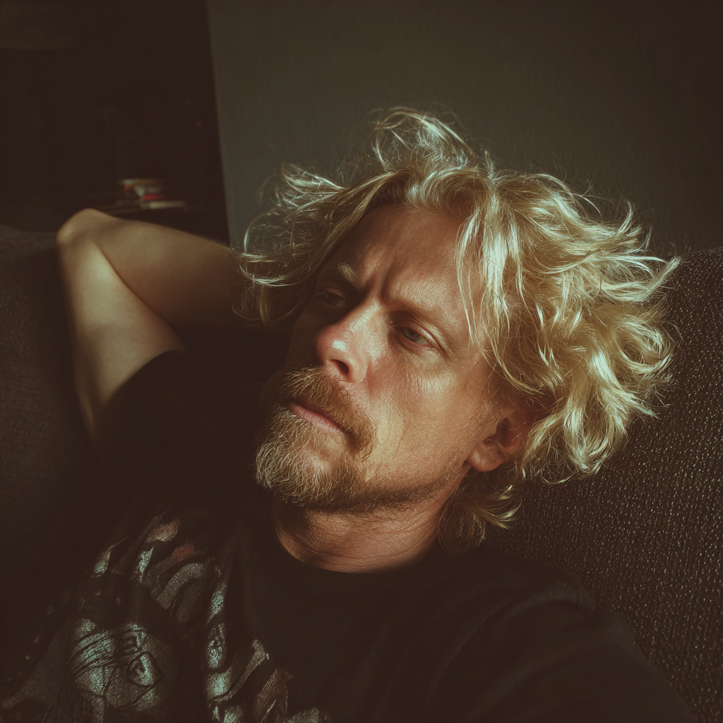 A man lying on a couch | Source: Midjourney