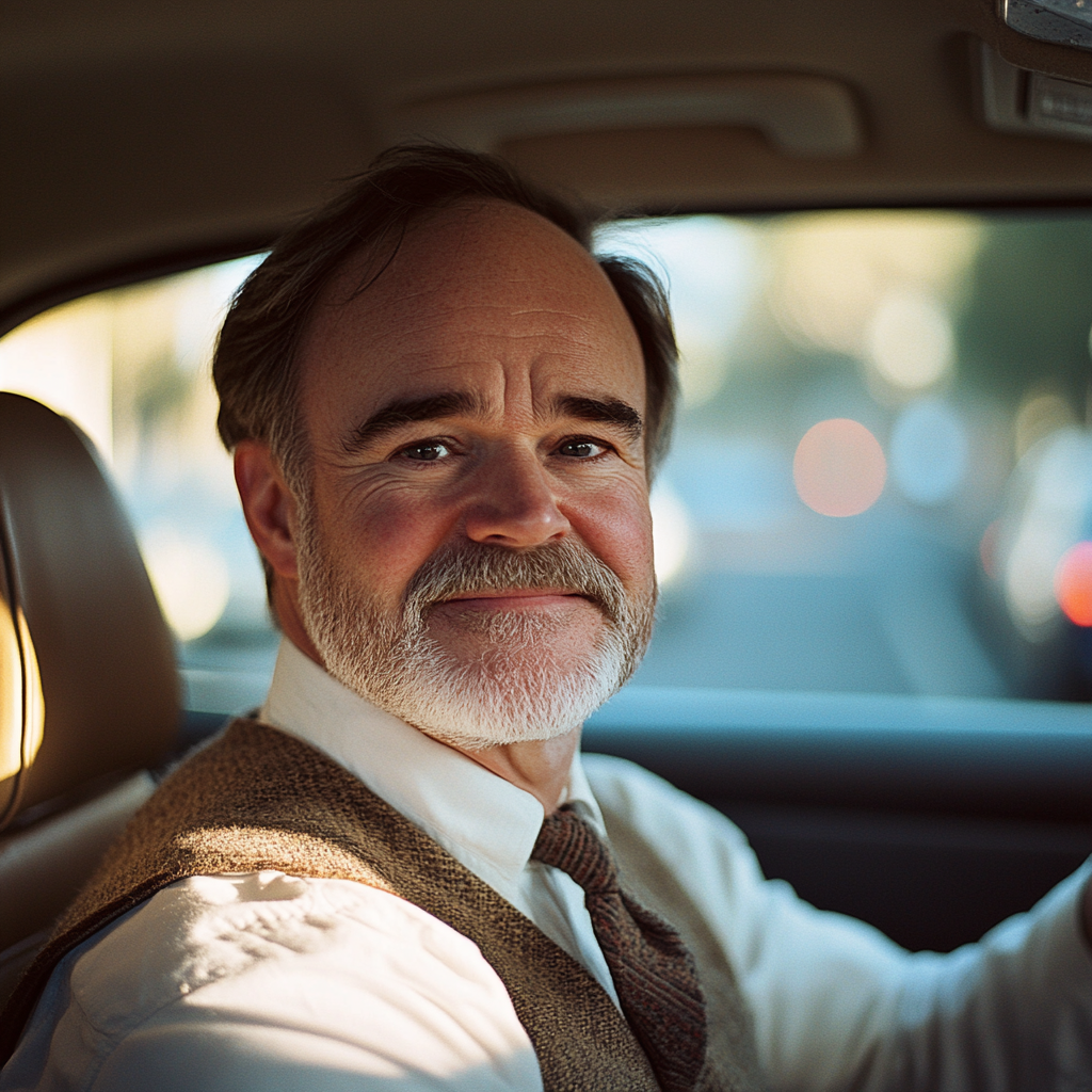 A happy man in a new car | Source: Midjourney