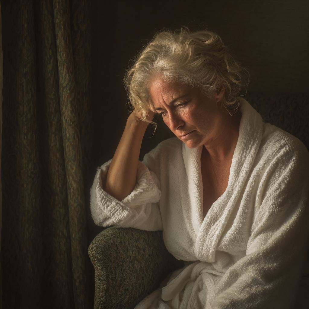 A woman sitting on an armchair | Source: Midjourney