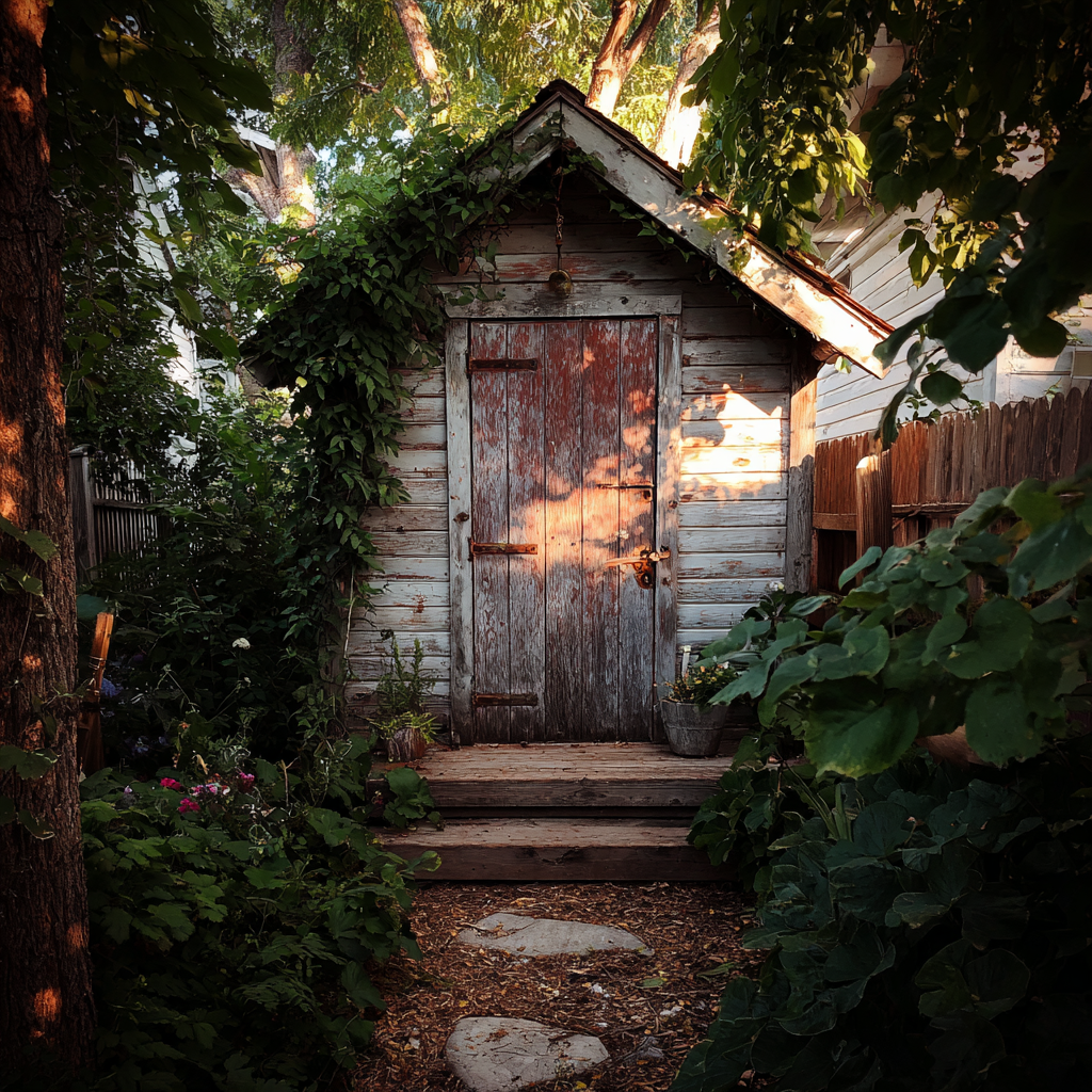 An old shed in a backyard | Source: Midjourney