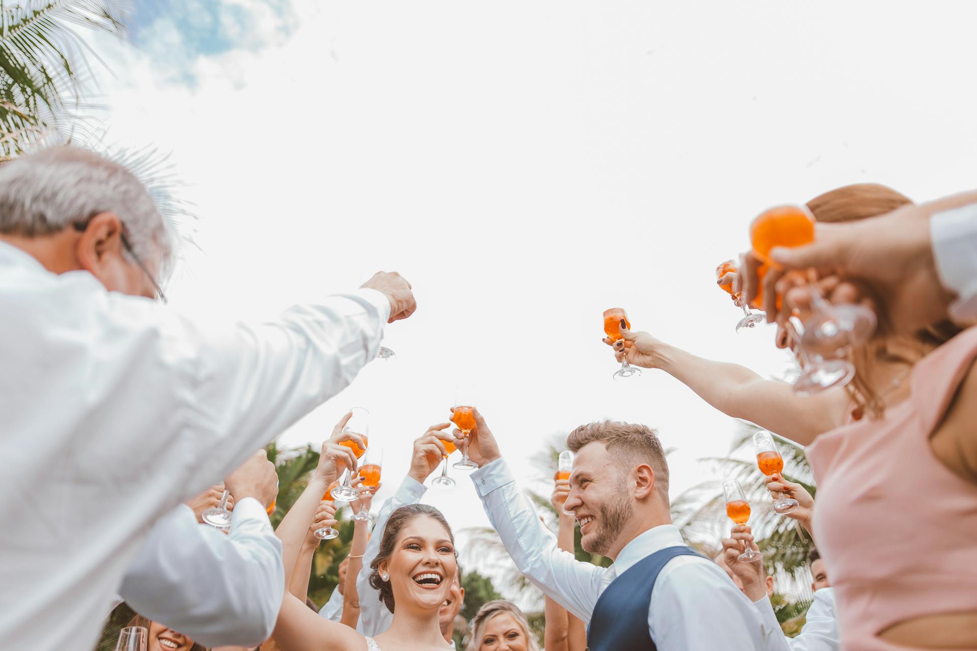 People toasting with their drinks at a wedding | Source: Pexels