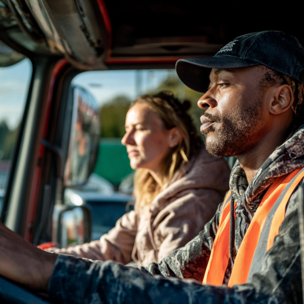 A man and woman driving to their destination | Source: Midjourney