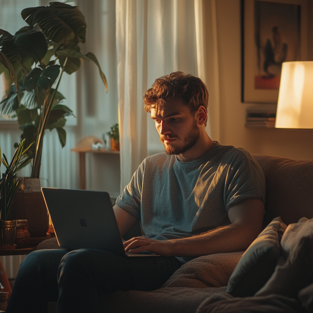 A man using his laptop | Source: Midjourney