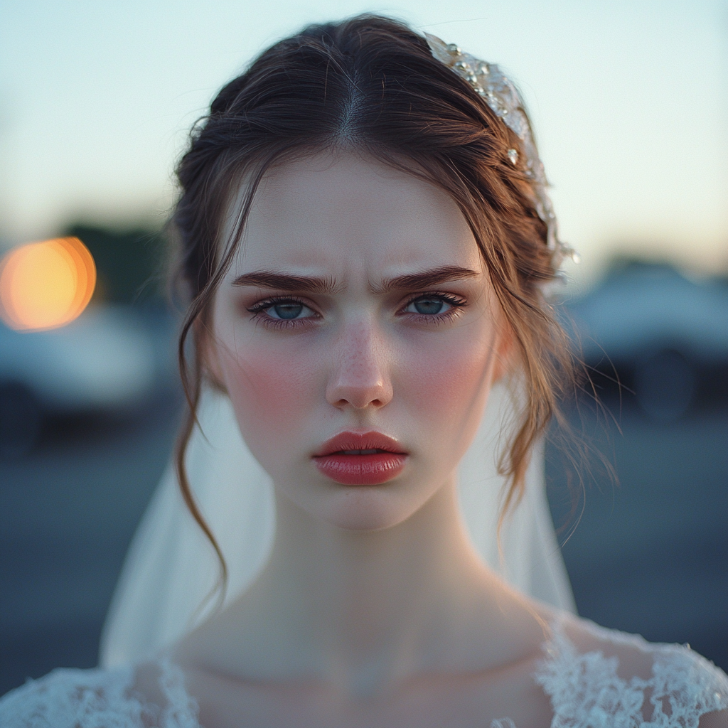 A bride standing in a parking lot | Source: Midjourney