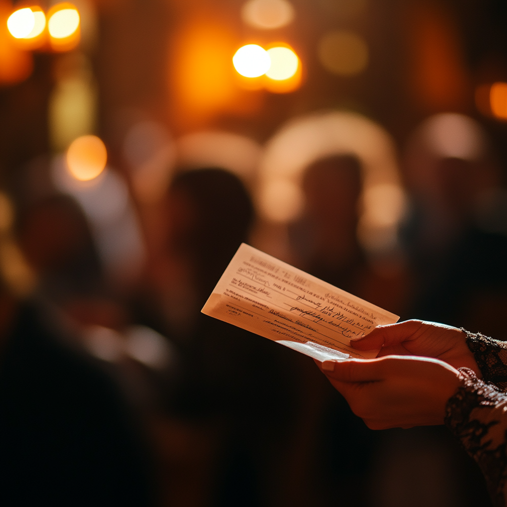 A woman holding a check | Source: Midjourney