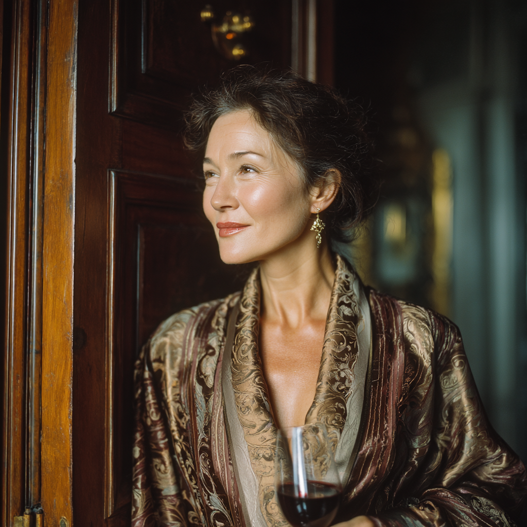 A smug woman standing at the door | Source: Midjourney