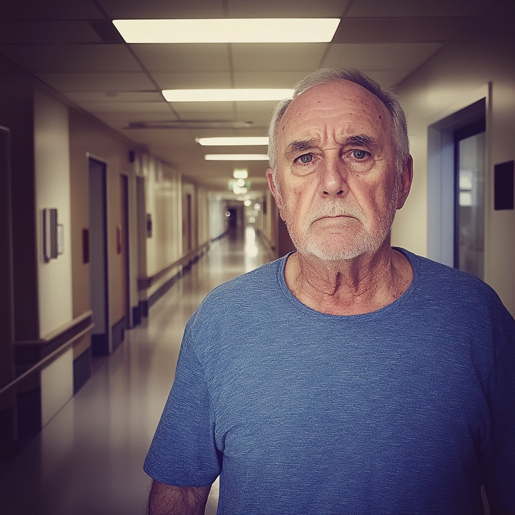 A man standing in a hospital hallway | Source: Midjourney