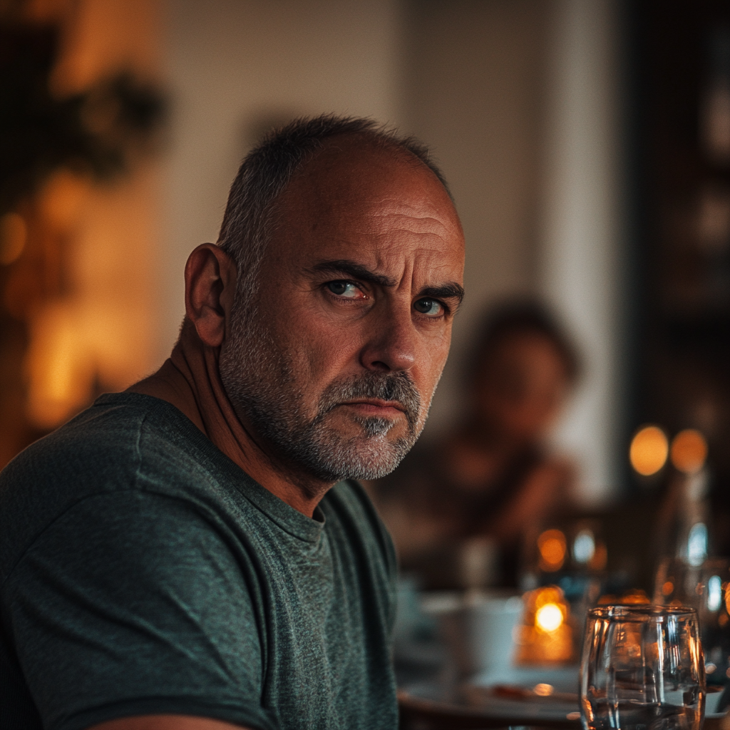 An angry man at a dinner | Source: Midjourney