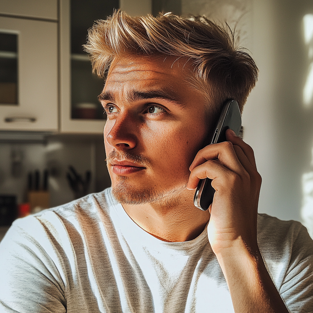 A man talking on a phone | Source: Midjourney