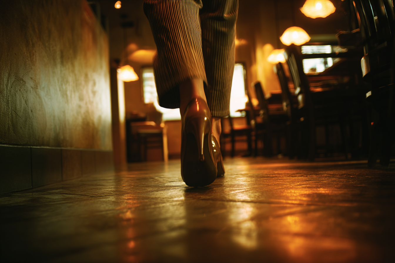 A woman walking away | Source: Midjourney