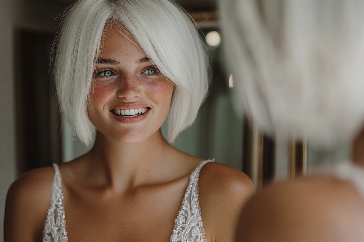 A woman fitting her wedding dress | Source: Midjourney