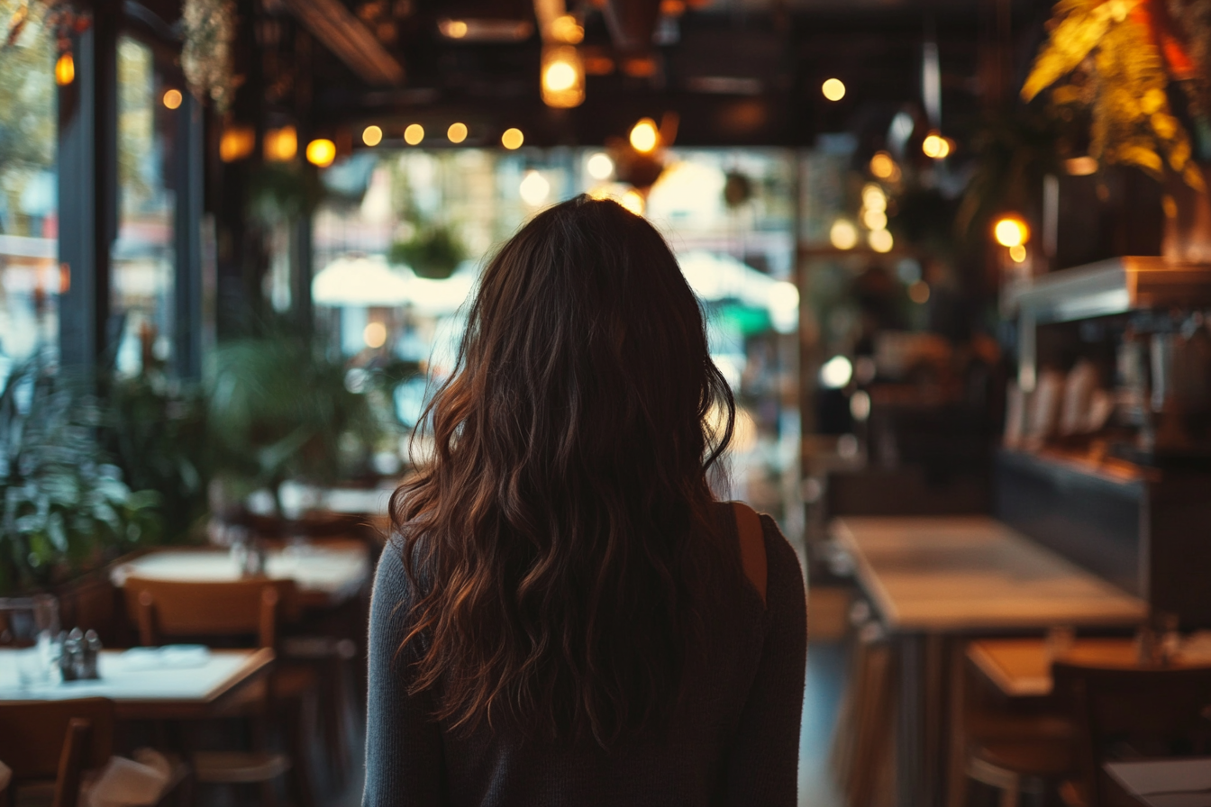 A woman walking in a restaurant | Source: Midjourney