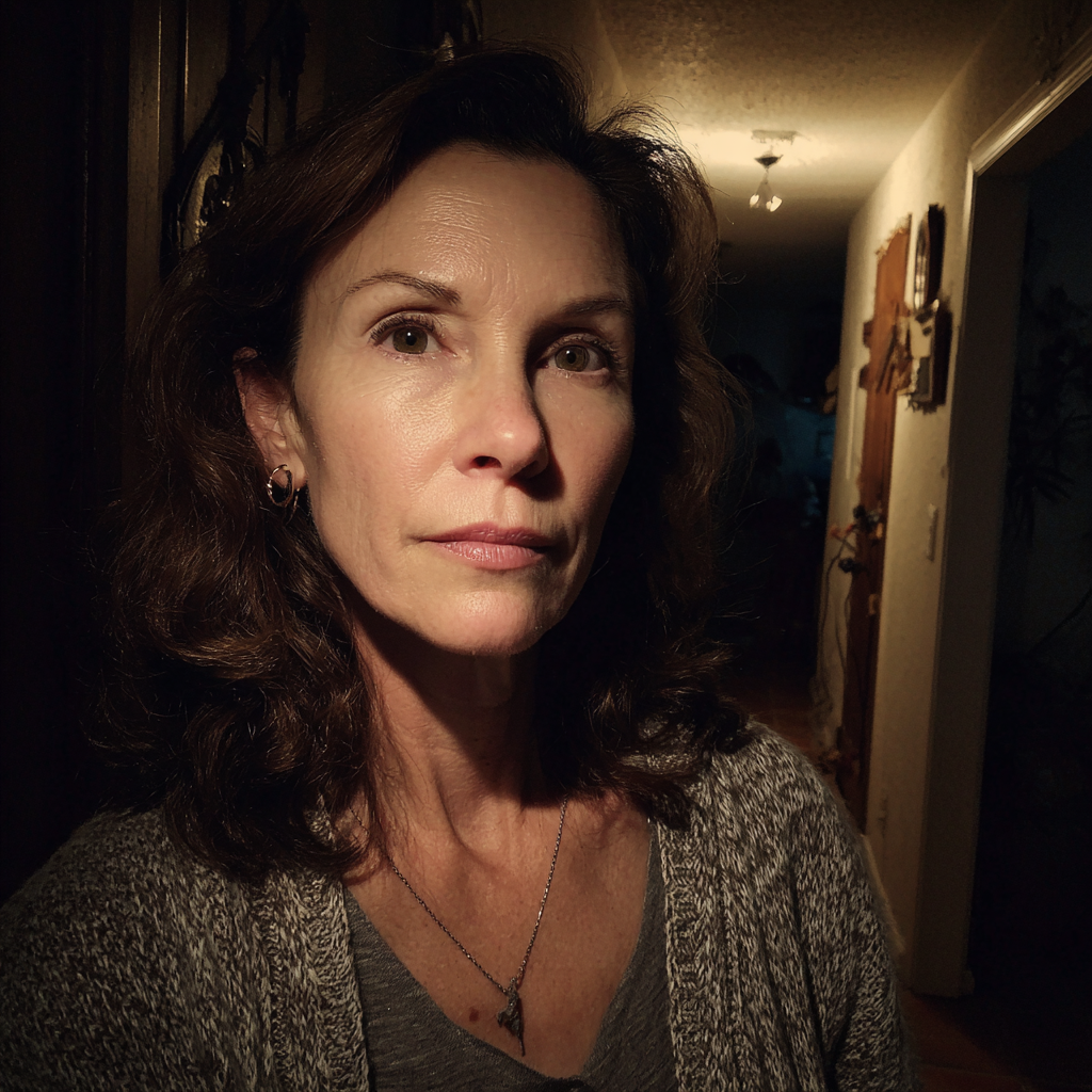 An older woman wearing a gray cardigan | Source: Midjourney