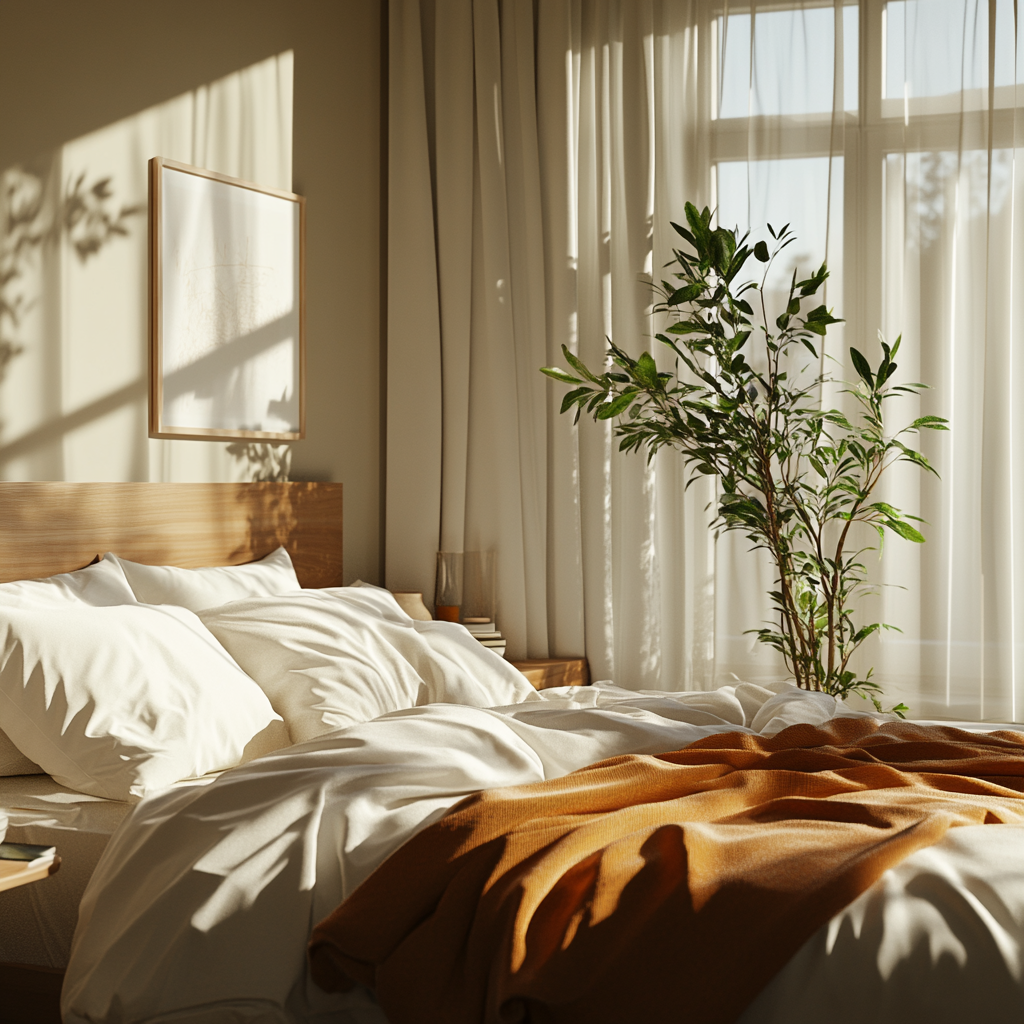 A bed near window | Source: Midjourney