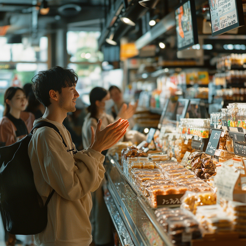 Customers clapping in a grocery store | Source: Midjourney