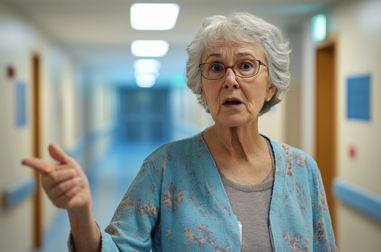 A woman in a hospital hallway | Source: Midjourney