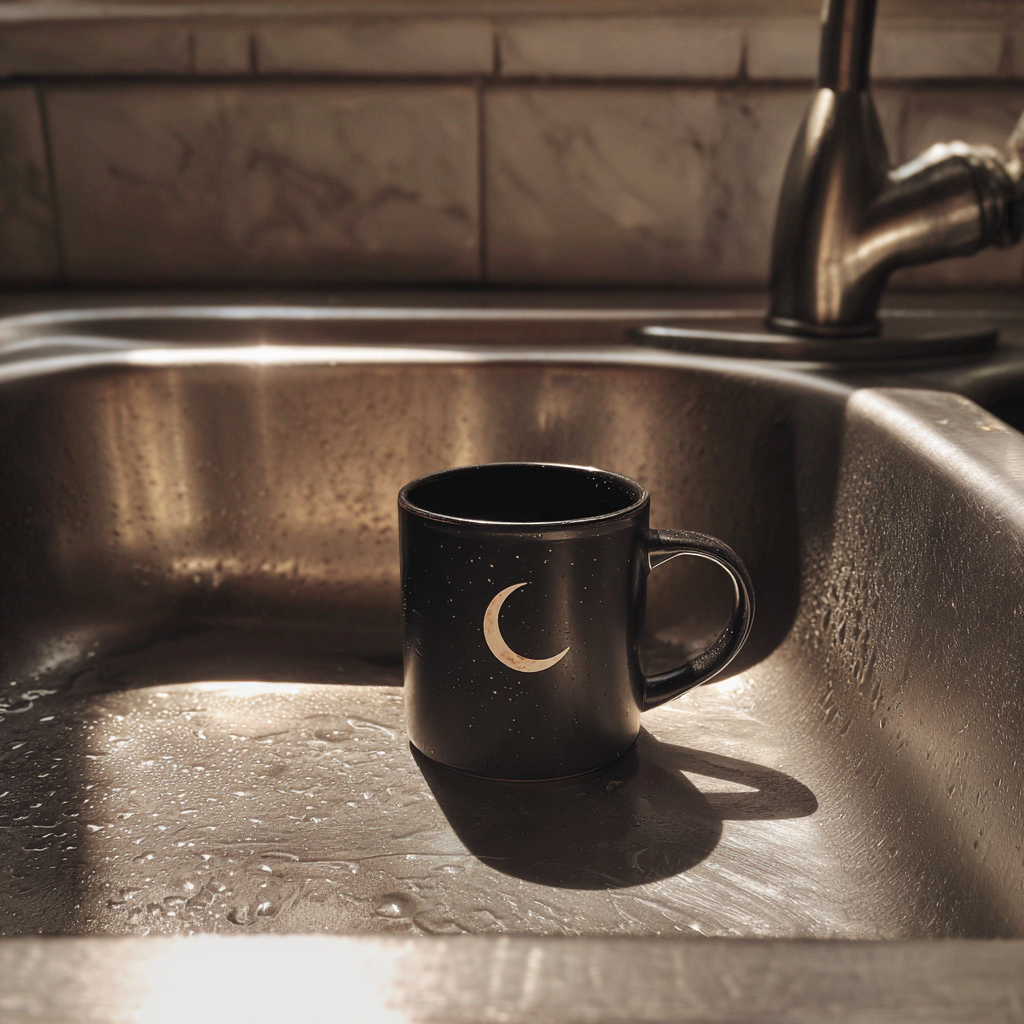 A black mug in a sink | Source: Midjourney