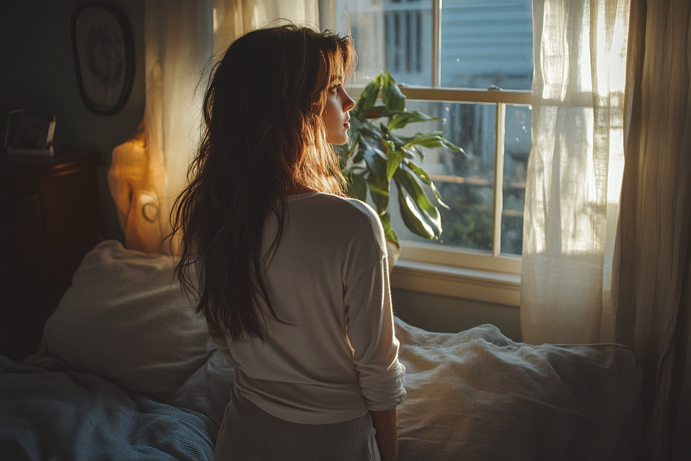 Mujer mirando por la ventana | Fuente: Midjourney