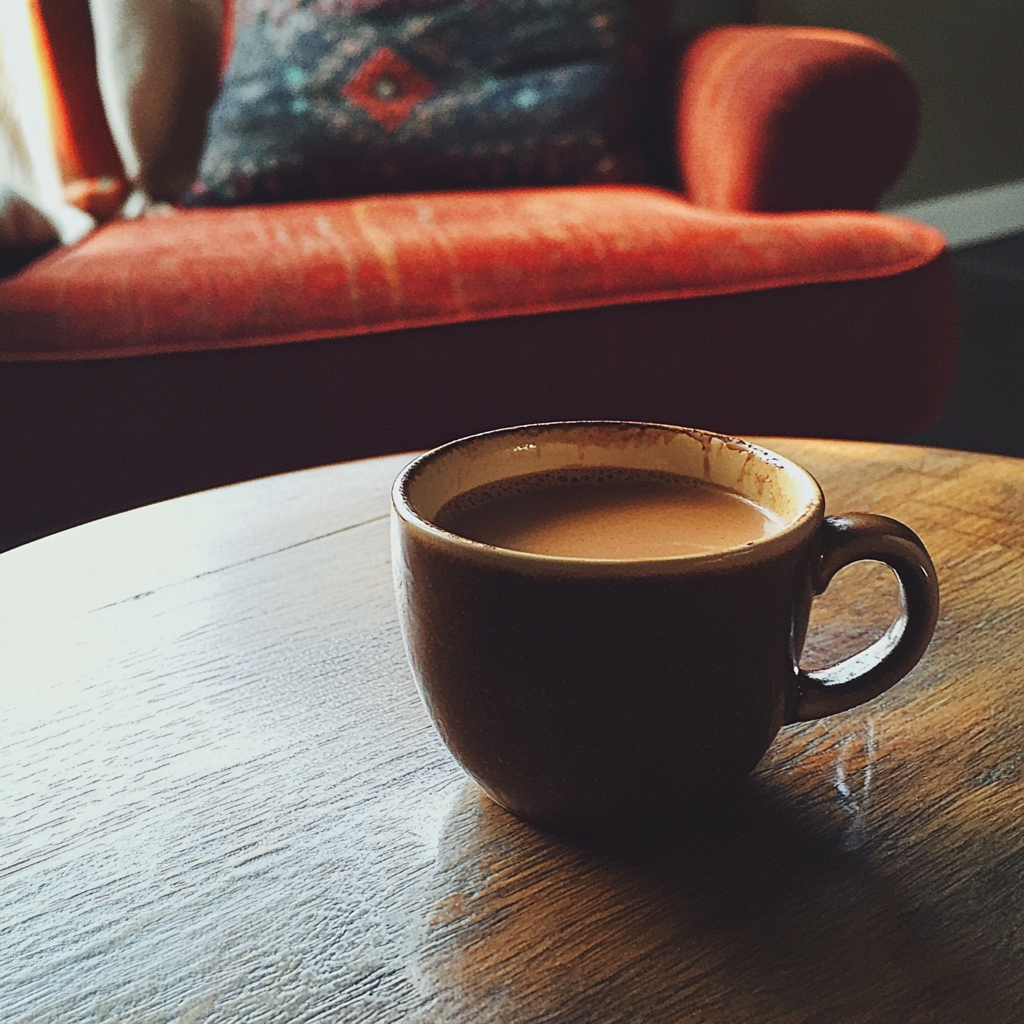 A cup of coffee on a table | Source: Midjourney