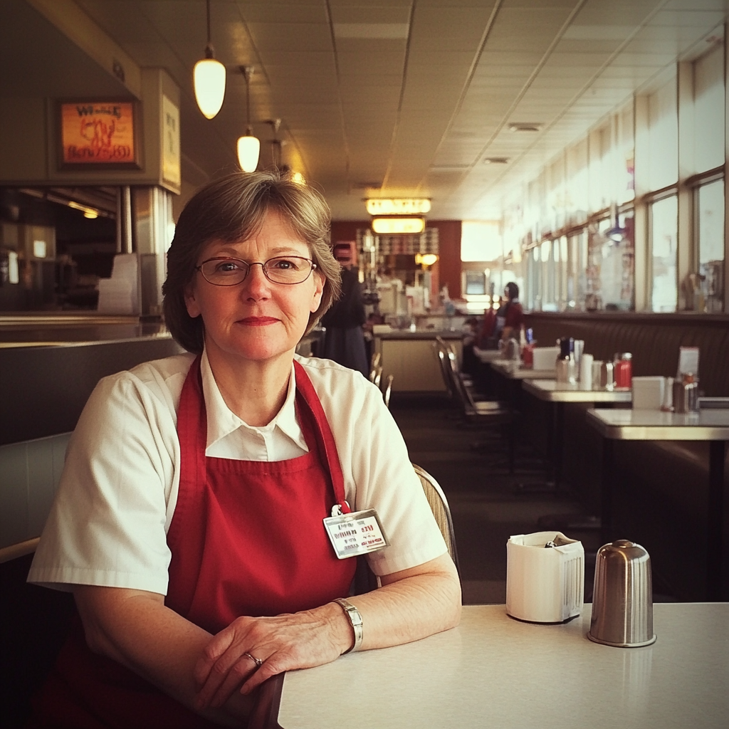 A woman working at a diner | Source: Midjourney