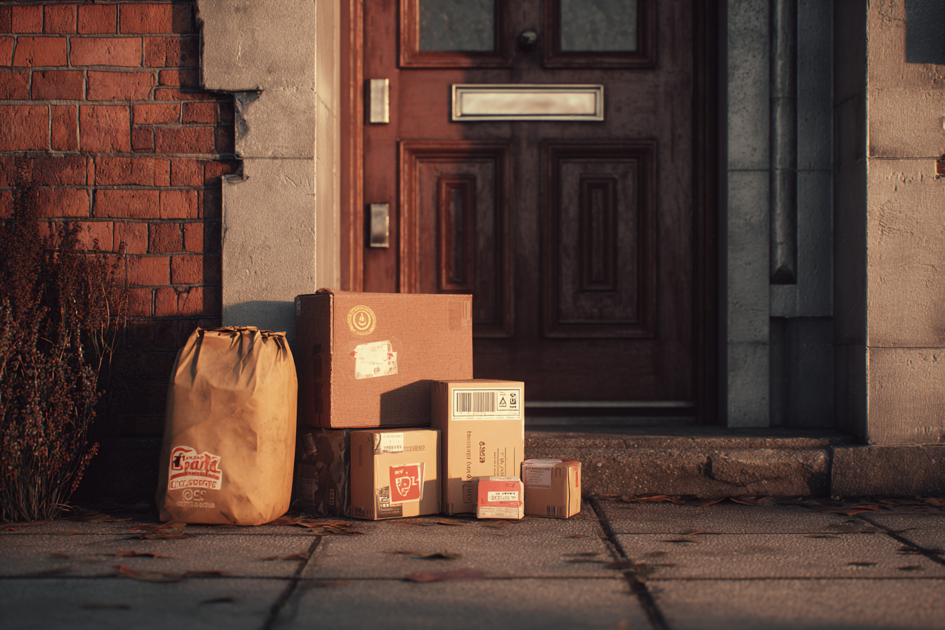 Boxes outside a door | Source: Midjourney