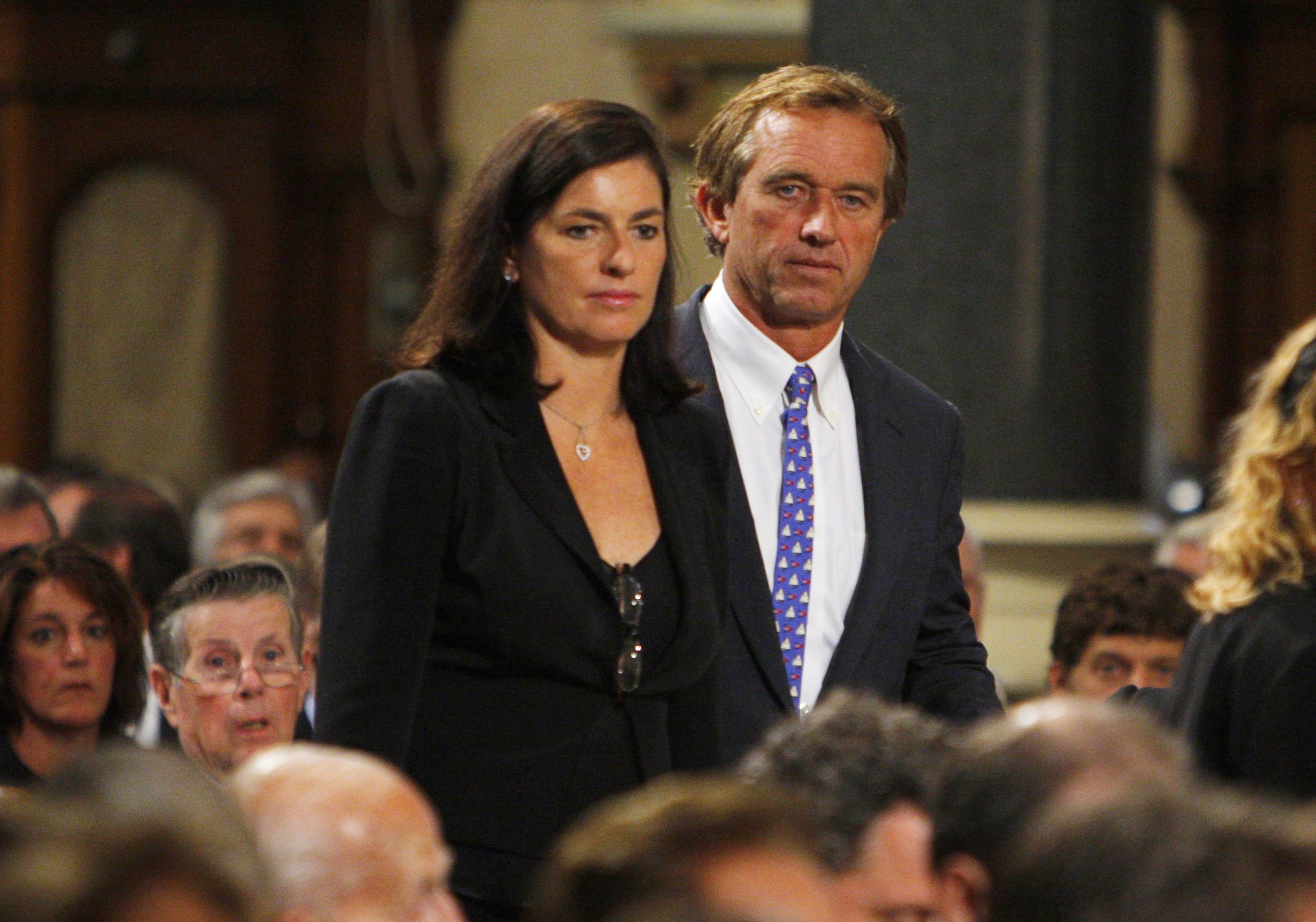 Robert F. Kennedy Jr. and Mary Kennedy arrive to funeral services for U.S. Senator Edward Kennedy at the Basilica of Our Lady of Perpetual Help August 29, 2009 in Boston, Massachusetts. | Source: Getty Images
