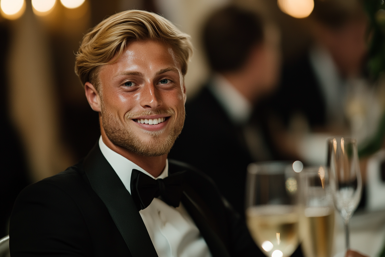 A smiling man seated at a table | Source: Midjourney