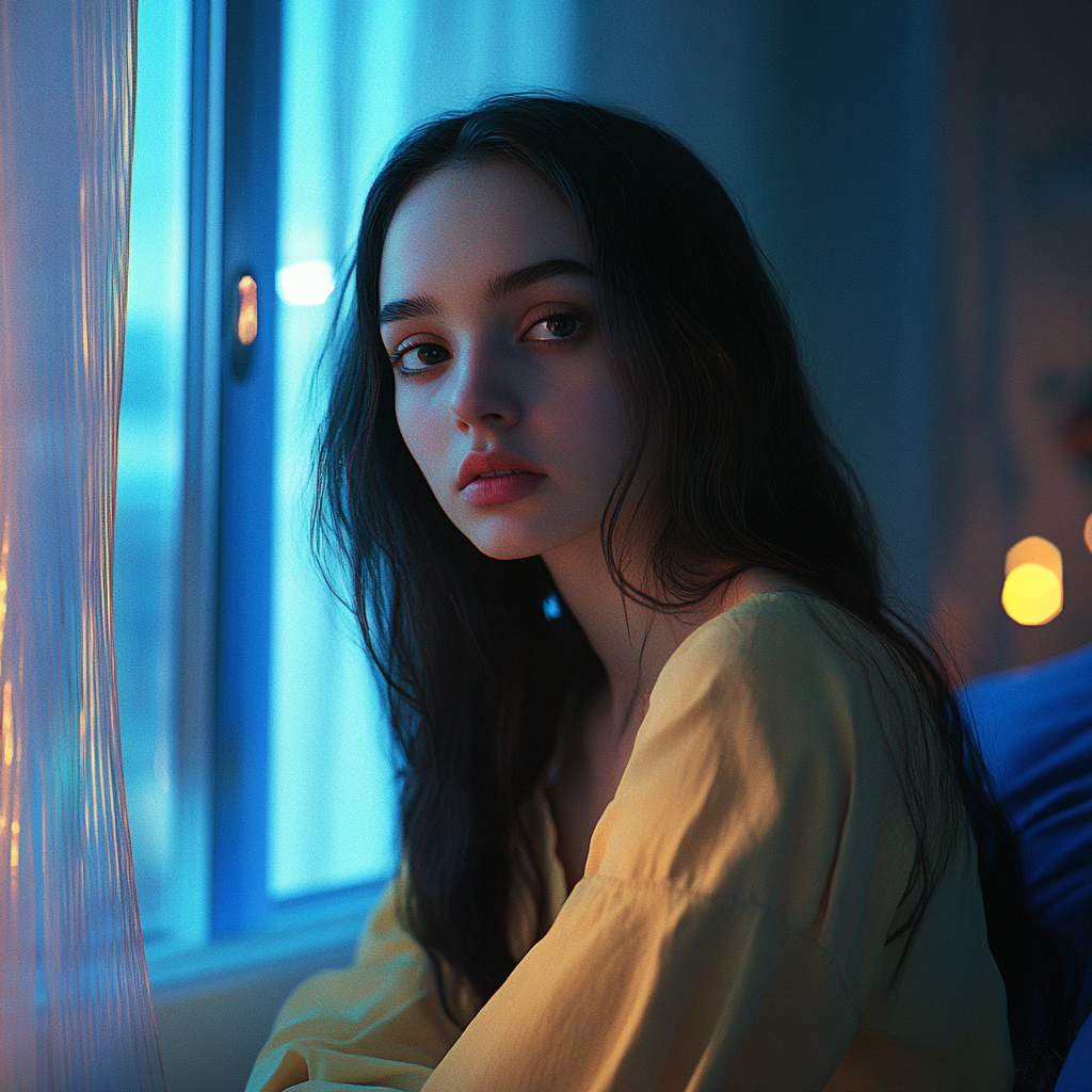 A woman sitting by a window | Source: Midjourney