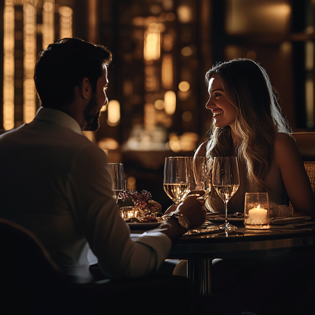 Couple on a fancy dinner date | Source: Midjourney