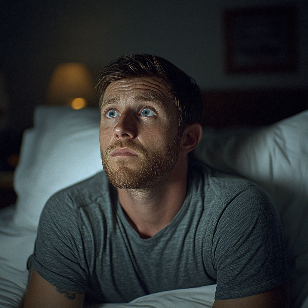 A confused man in bed | Source: Midjourney