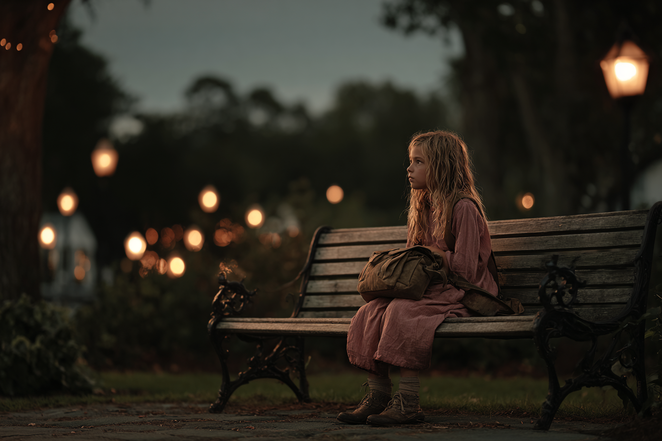 A girl sitting in a park | Source: Midjourney