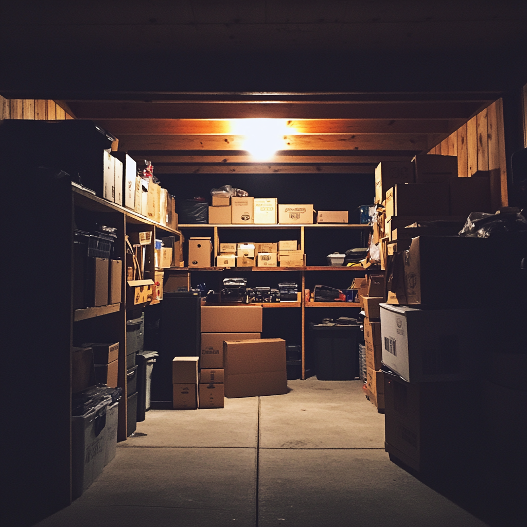 Cartons dans un garage | Source : Midjourney