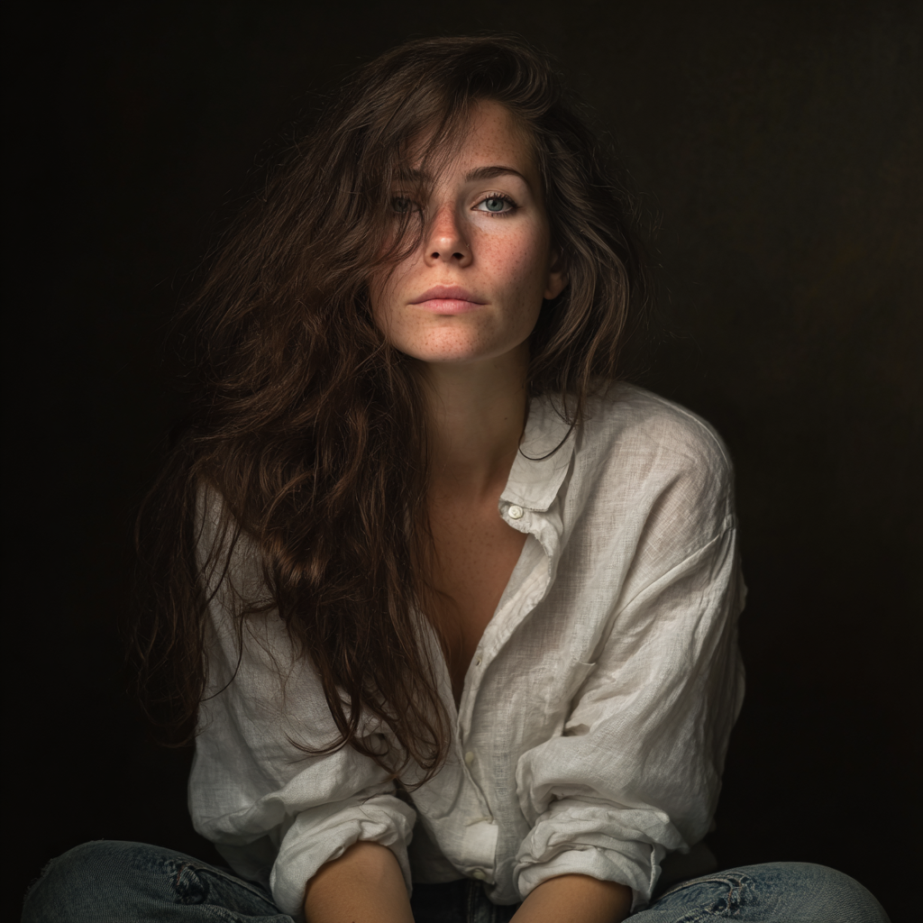 A pensive young woman | Source: Midjourney