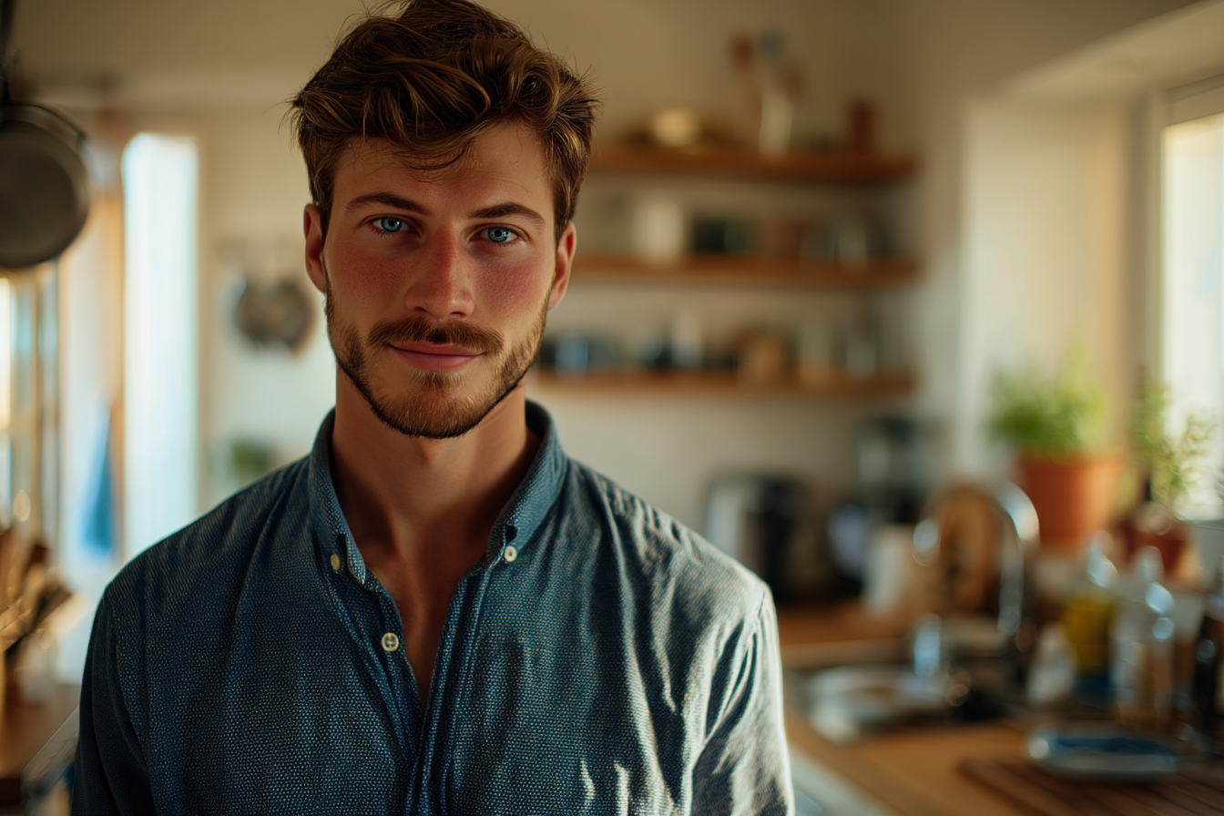 A man standing in a kitchen | Source: Midjourney
