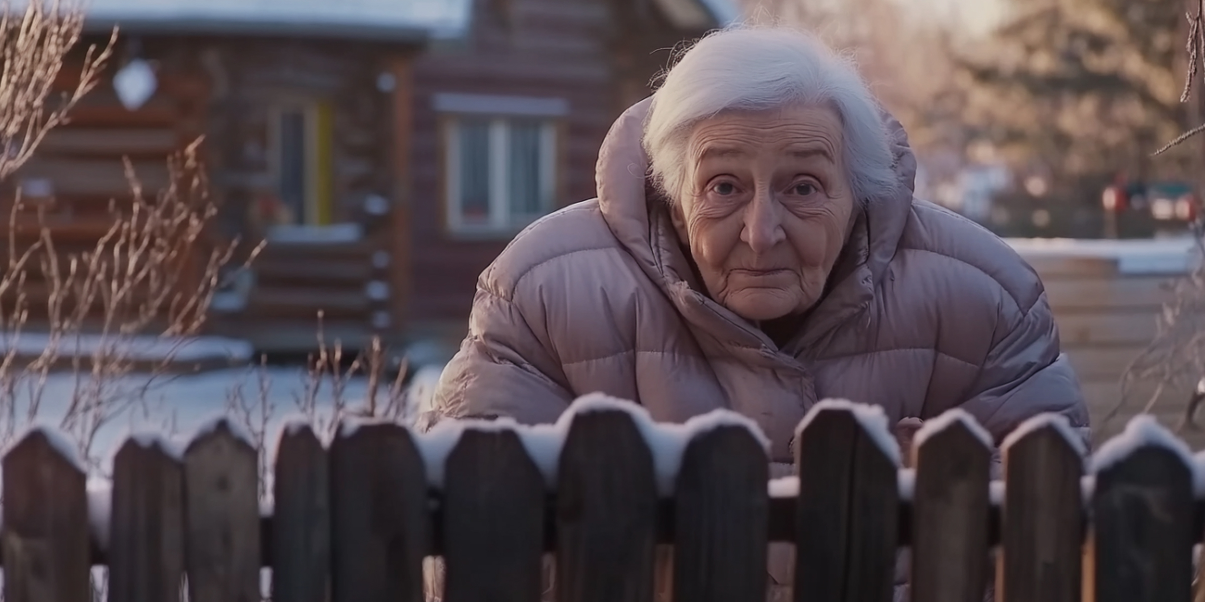 A sad older woman standing outside her house | Source: AmoMama