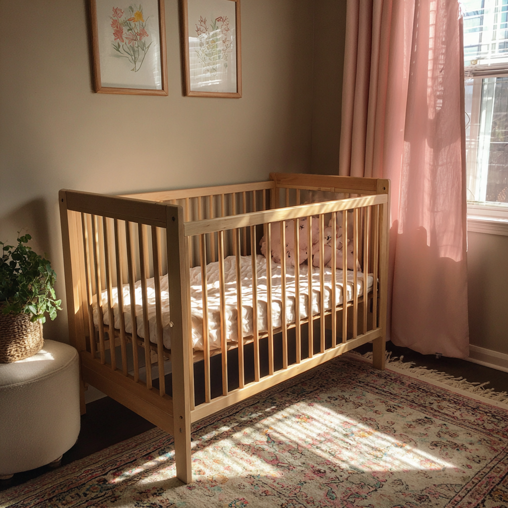 A crib in a nursery | Source: Midjourney