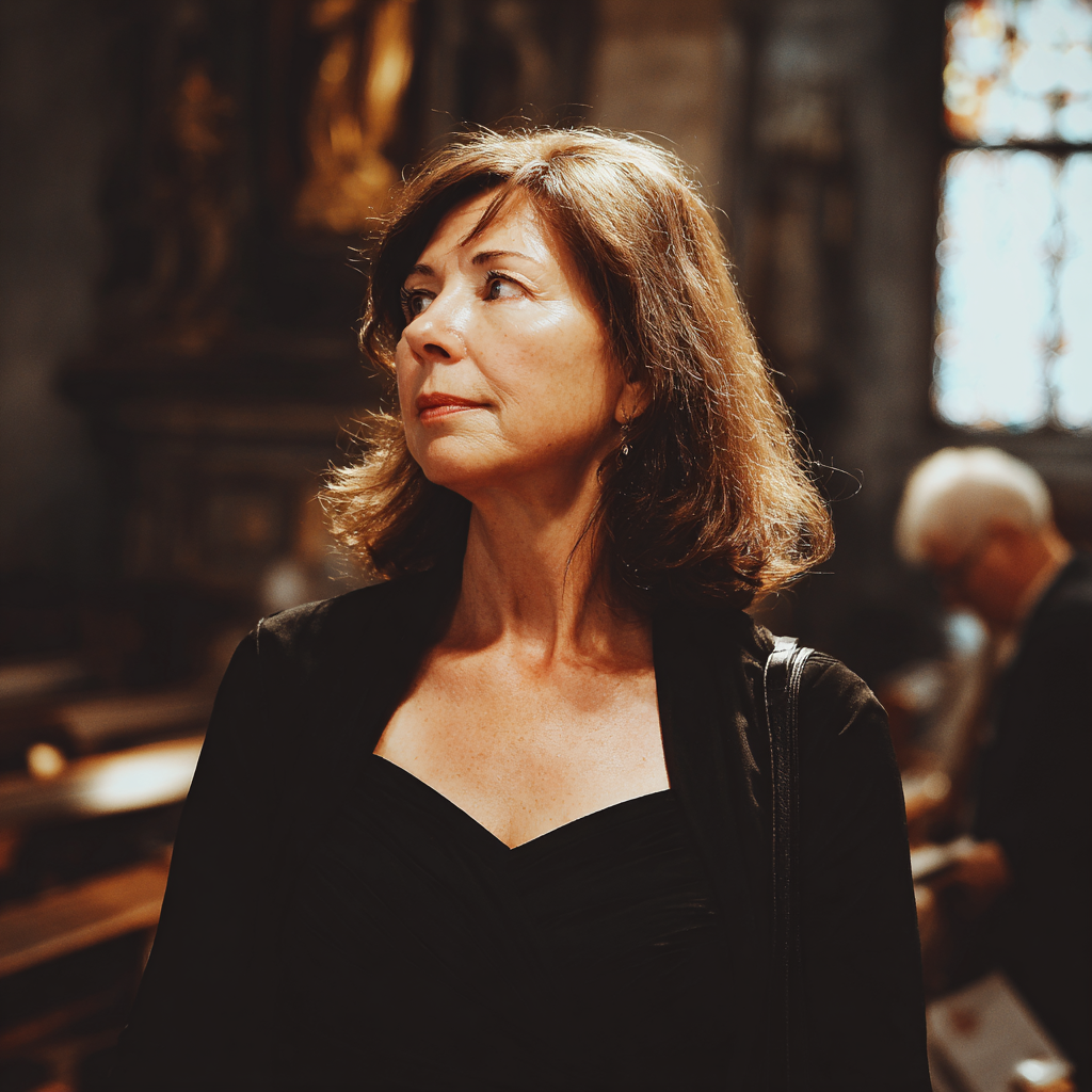 A woman standing in a church | Source: Midjourney