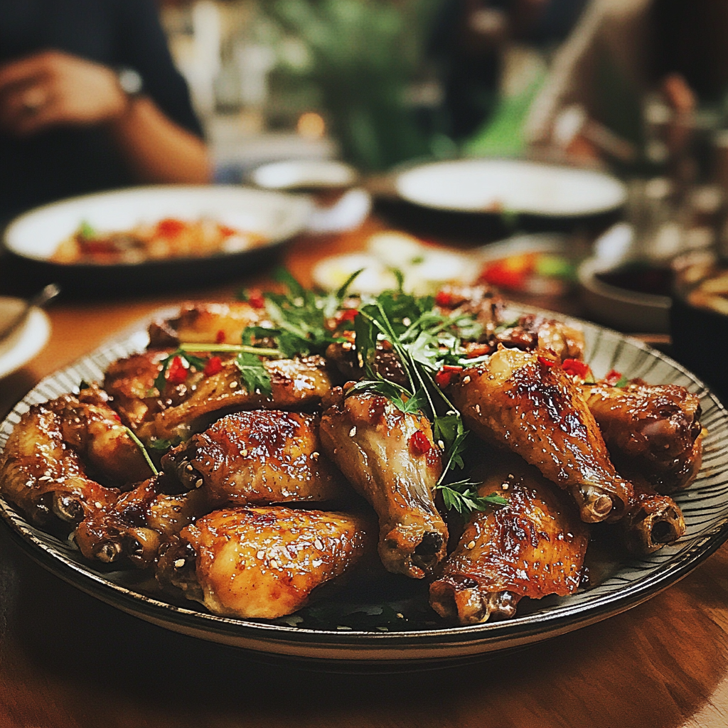 A platter of chicken wings | Source: Midjourney