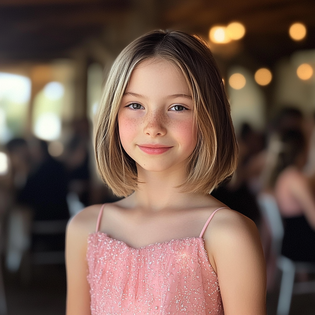 Little girl in a bob hairstyle smiling | Source: Midjourney