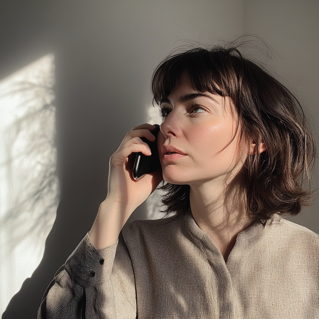 A woman talking on the phone | Source: Midjourney