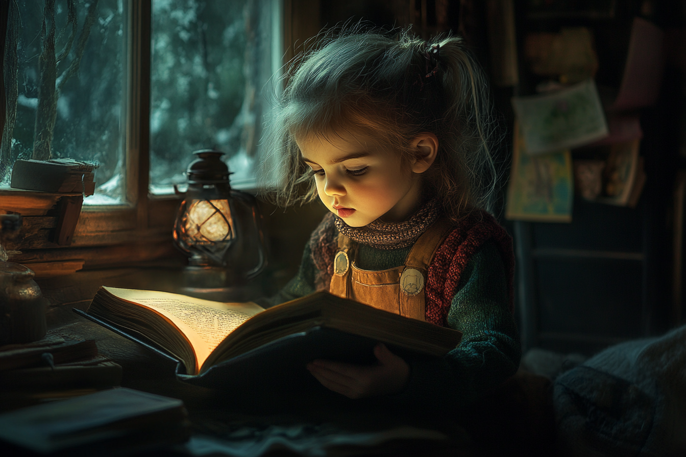 A child reading a book | Source: Midjourney