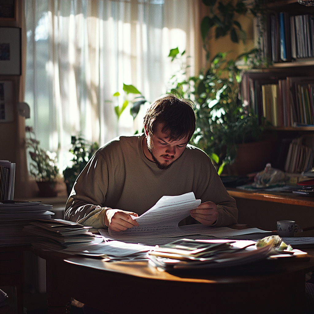 A man doing paperwork | Source: Midjourney