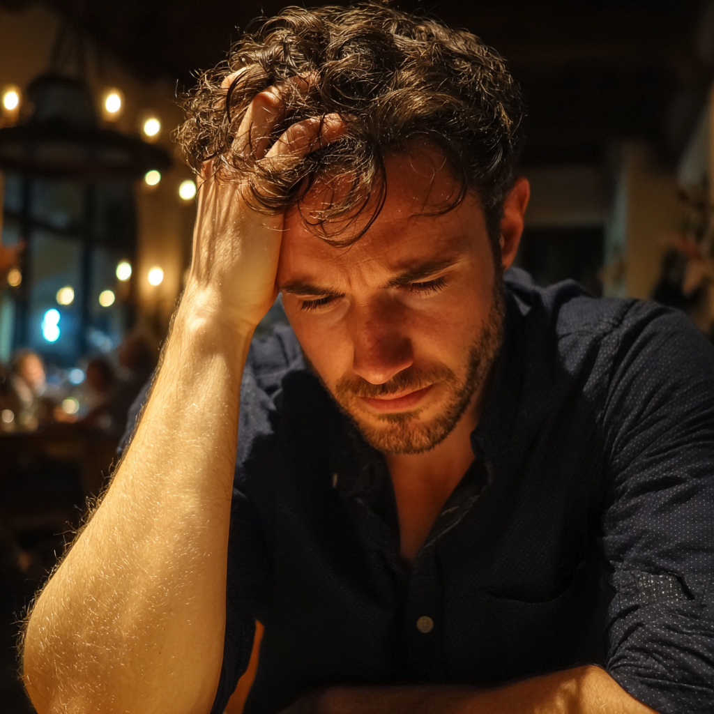 A man holding his head | Source: Midjourney