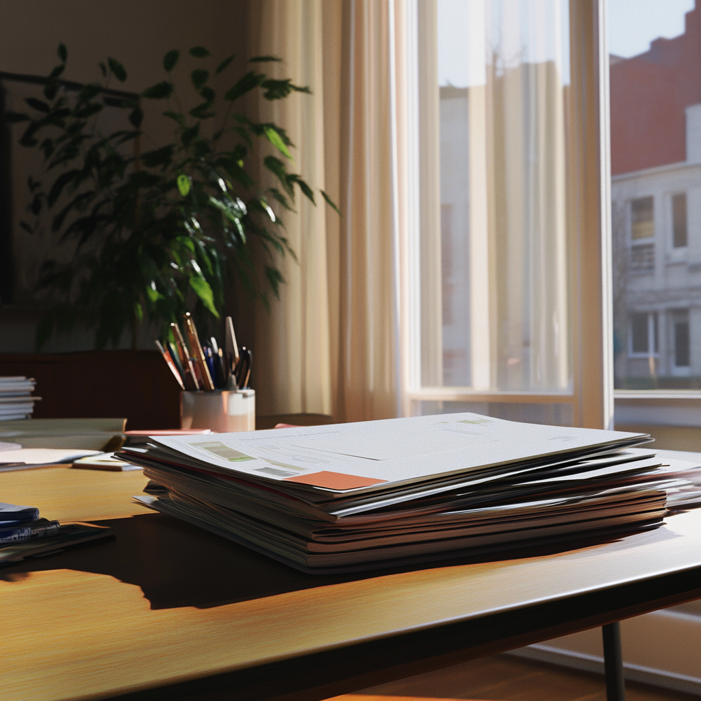 Documents on a desk | Source: Midjourney