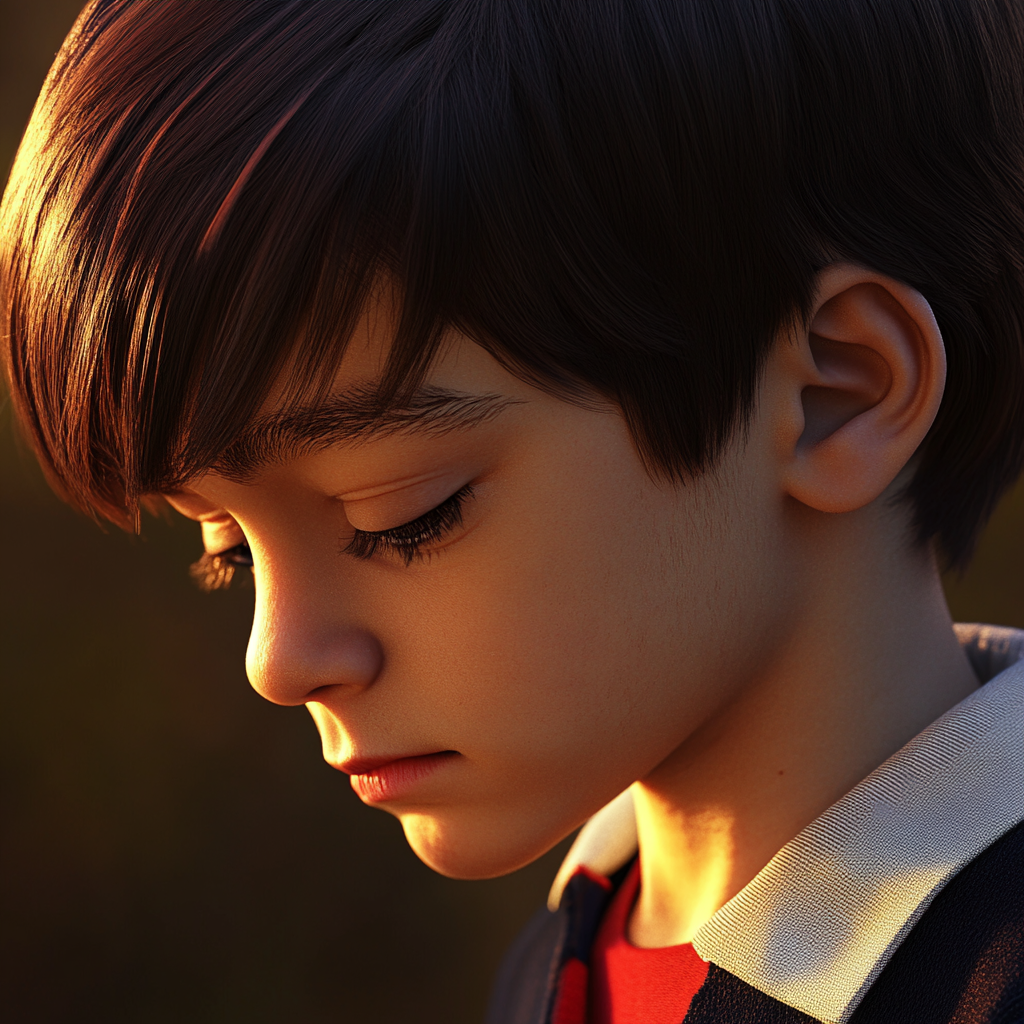 A sad little boy | Source: Midjourney